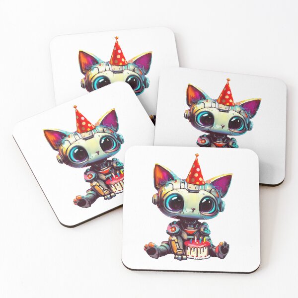 Item preview, Robo-Cat Birthday! designed and sold by kukamatsu.