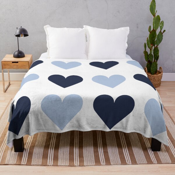 Item preview, Large NAVY BLUE, ALICE BLUE & WHITE LOVE HEARTS designed and sold by RachelMacht.