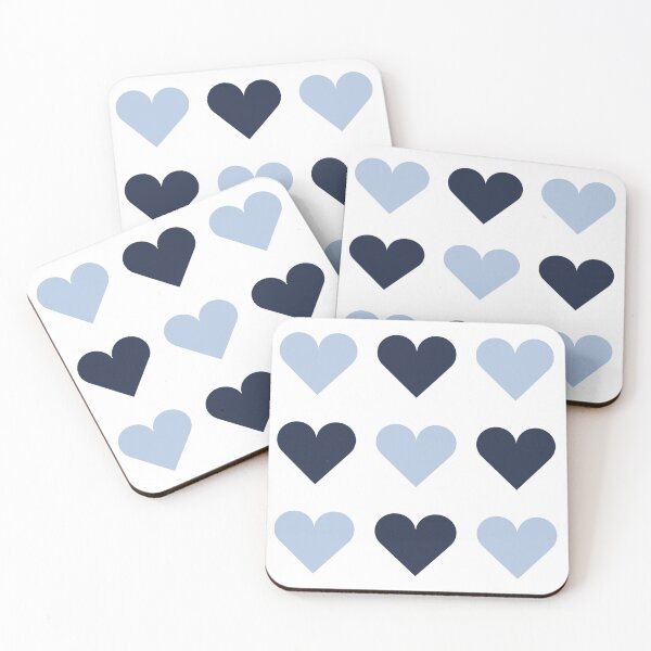 Item preview, Large NAVY BLUE, ALICE BLUE & WHITE LOVE HEARTS designed and sold by RachelMacht.