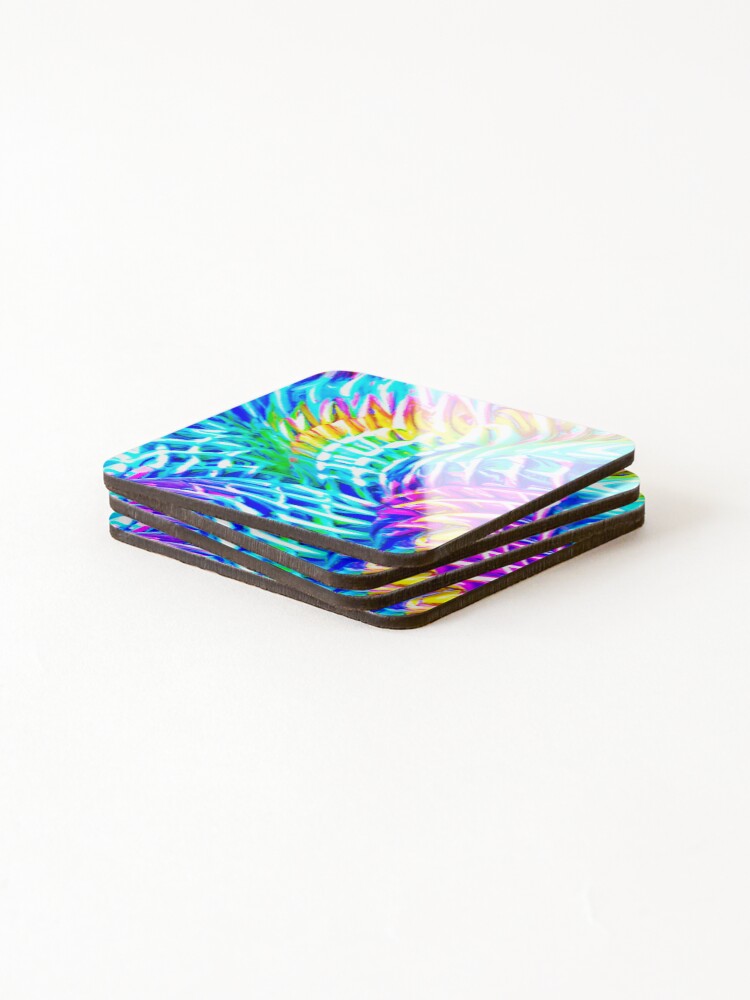 Thumbnail 4 of 5, Coasters (Set of 4), Colorful Abstractions Pattern designed and sold by Unique-Design-4.