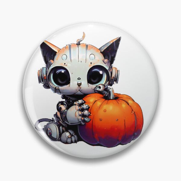 Item preview, Robo-Cat With A Pumpkin! designed and sold by kukamatsu.