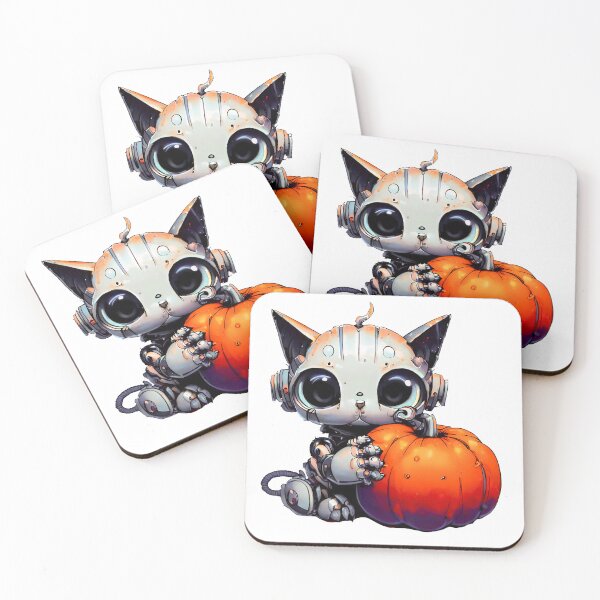 Item preview, Robo-Cat With A Pumpkin! designed and sold by kukamatsu.