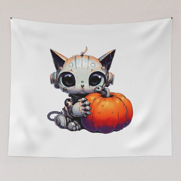 Item preview, Robo-Cat With A Pumpkin! designed and sold by kukamatsu.