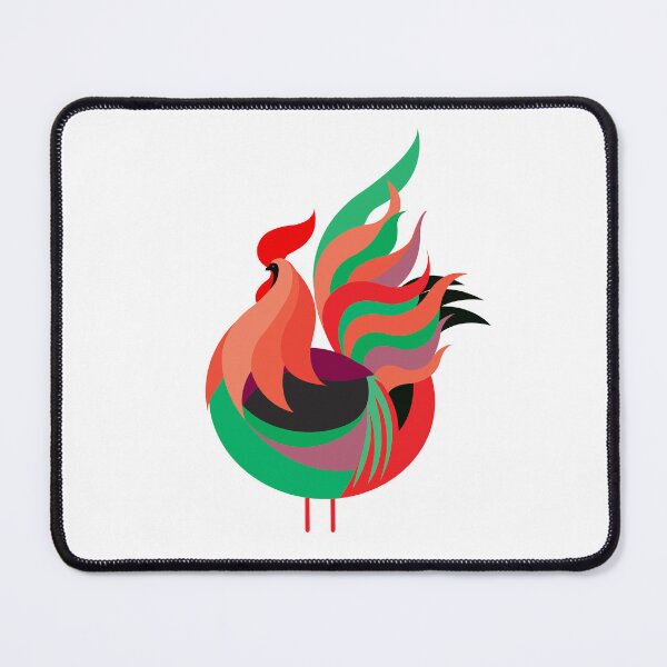 Item preview, Patterned fiery colorful rooster Sticker designed and sold by vikyky.