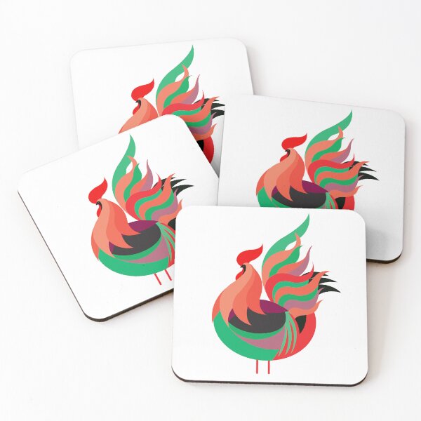 Item preview, Patterned fiery colorful rooster Sticker designed and sold by vikyky.