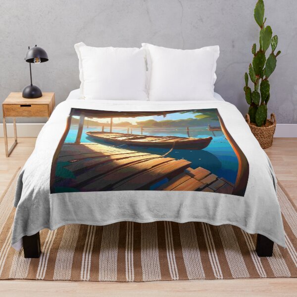 Item preview, boat on dock 2023 tileartwork designed and sold by tileartwork.