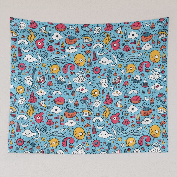 Item preview, Blue Abstract Doodle designed and sold by BeagleDesigns.