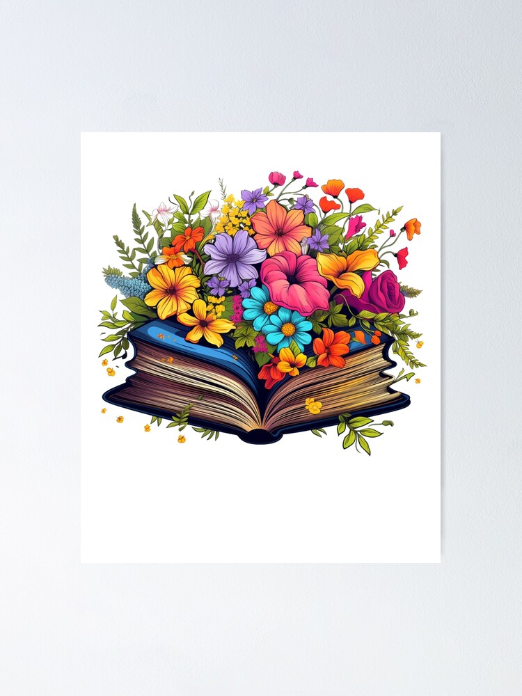 Open Book with Wild Flowers Book Aesthetic