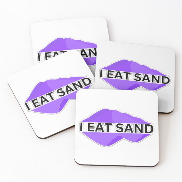 Item preview, I Eat Sand Beach Quote Meme Purple Black designed and sold by IHeartArts.