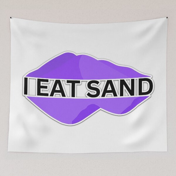 Item preview, I Eat Sand Beach Quote Meme Purple Black designed and sold by IHeartArts.