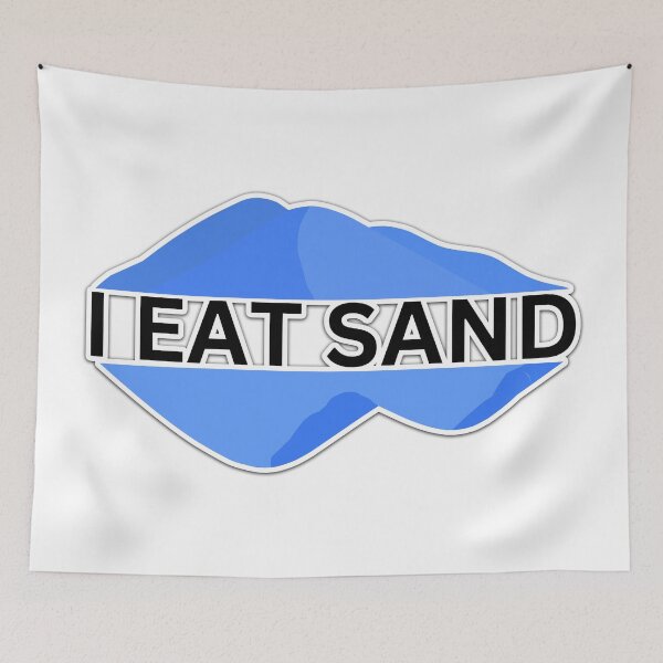 Item preview, I Eat Sand Beach Quote Meme Blue Black designed and sold by IHeartArts.