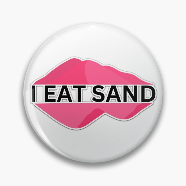 Item preview, I Eat Sand Beach Quote Meme Pink Black designed and sold by IHeartArts.