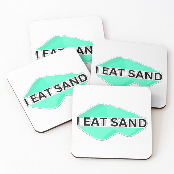 Item preview, I Eat Sand Beach Quote Meme Teal Black designed and sold by IHeartArts.