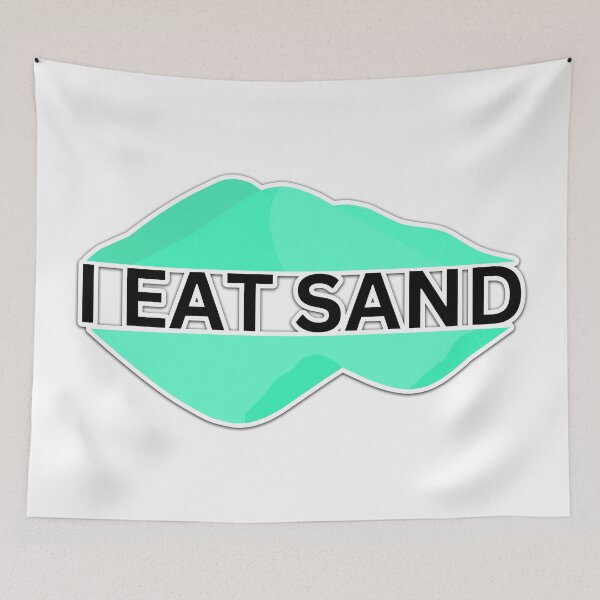 Item preview, I Eat Sand Beach Quote Meme Teal Black designed and sold by IHeartArts.