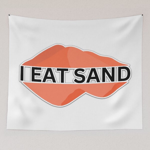 Item preview,  I Eat Sand Beach Quote Meme Red Orange Black designed and sold by IHeartArts.