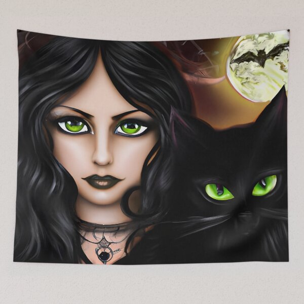 Item preview, A Witch and Her Cat in the Full Moon designed and sold by AuroraSpringer.