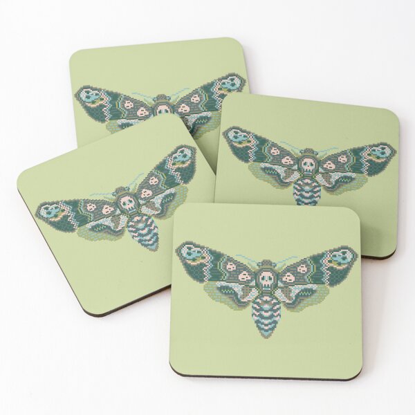 Item preview, Green Death’s Head Hawkmoth Inspired Pixel Art designed and sold by HeatherUnderground.