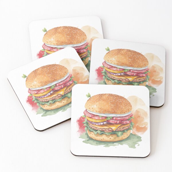Aperçu de l'œuvre hamburger aquarelle créée et vendue par Elhamdesign.