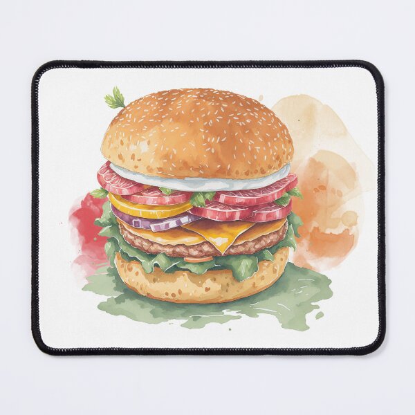 Aperçu de l'œuvre hamburger aquarelle créée et vendue par Elhamdesign.