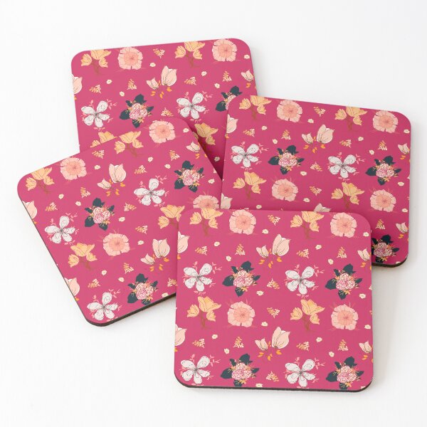 Item preview, Cottagecore Flowers on Fuchsia Background designed and sold by Haunted Moon.