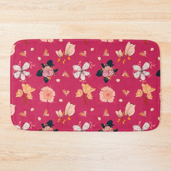 Item preview, Cottagecore Flowers on Fuchsia Background designed and sold by Haunted Moon.
