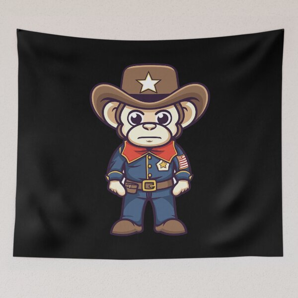 Item preview, kawaii sheriff monkey designed and sold by FurFashion.