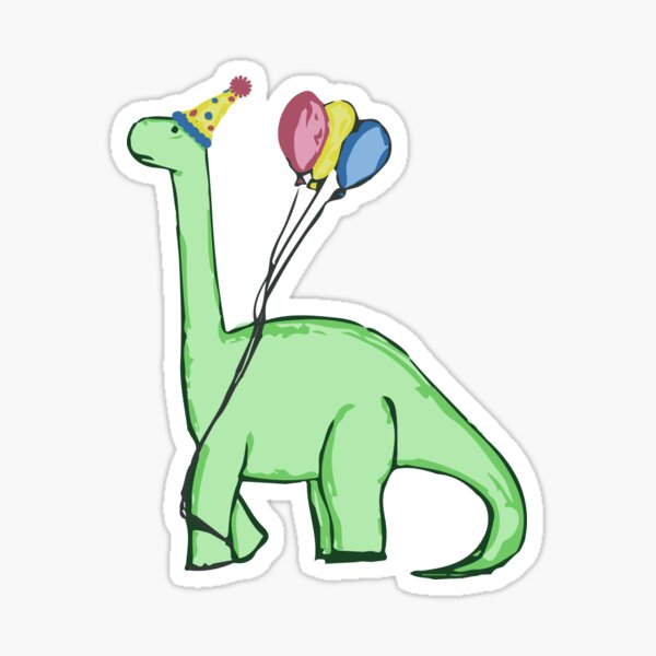 Brontosaurio de cumpleaños Pegatina