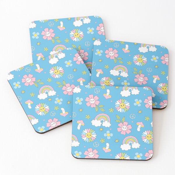 Item preview,  cute smiling flowers, mushrooms and rainbows designed and sold by burbura.