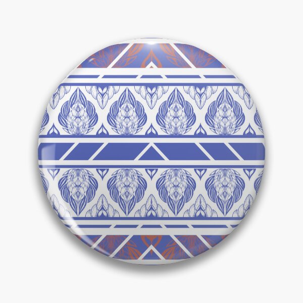 Item preview, Kanok, blue Thai pattern fabric designed and sold by WinusYTS.