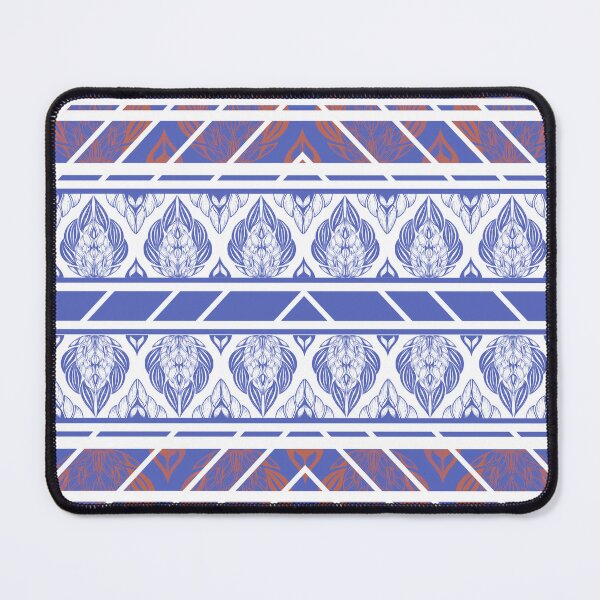 Item preview, Kanok, blue Thai pattern fabric designed and sold by WinusYTS.