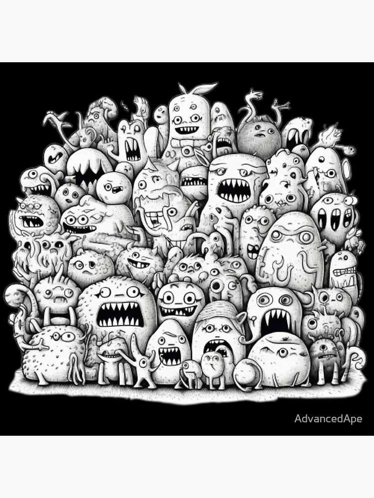 Thumbnail 3 of 3, Poster, Monster Stack designed and sold by AdvancedApe.