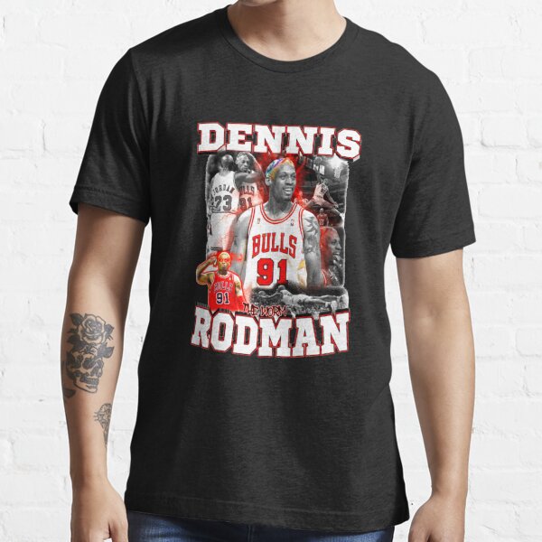 Dennis Rodman Detroit Pistons Number 10 Retro Vintage Jersey Closeup  Graphic Design Metal Print