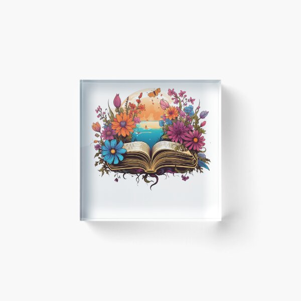Item preview, Open Book with Wild Flowers Book Aesthetic designed and sold by ArtFromBeyond.