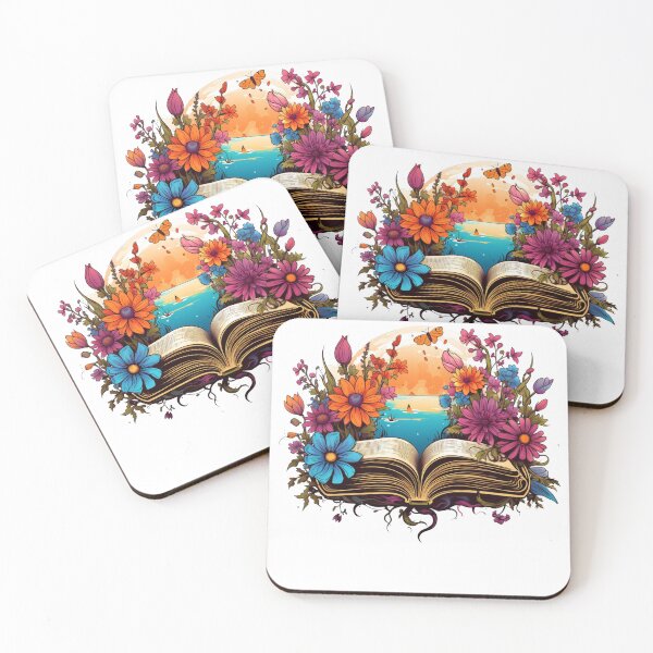 Item preview, Open Book with Wild Flowers Book Aesthetic designed and sold by ArtFromBeyond.