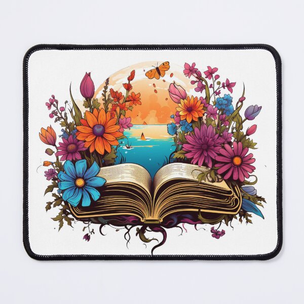 Item preview, Open Book with Wild Flowers Book Aesthetic designed and sold by ArtFromBeyond.