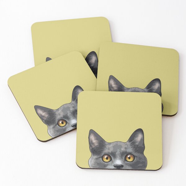 Item preview, Peeking Cat, Grey Cat Yellow Eyes, Peeker, Cat designed and sold by DogLifeCo.