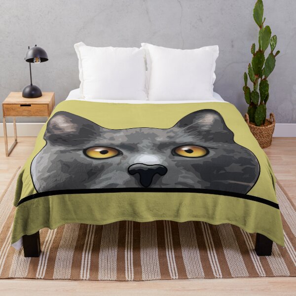 Item preview, Peeking Cat, Grey Cat Yellow Eyes, Peeker, Cat designed and sold by DogLifeCo.