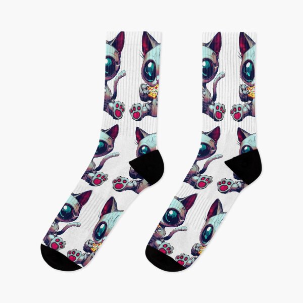 Item preview, Robo-Cat Eating Pizza! designed and sold by kukamatsu.