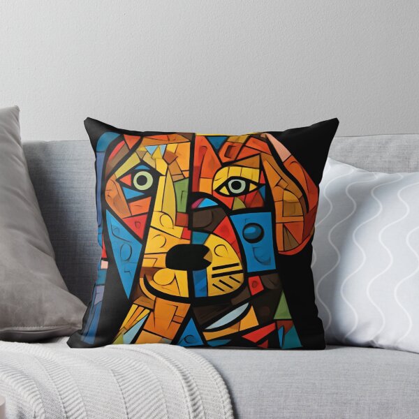 Item preview, Geometric Canine - Abstract Cubist Dog Artwork designed and sold by RokaaShop.