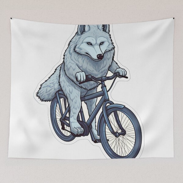 Artikelvorschau, Wolf auf einem Fahrrad entworfen und verkauft von abmkf.