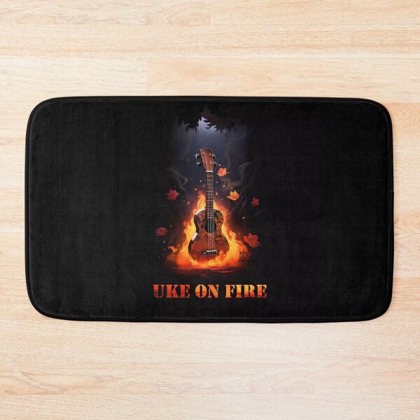 Item preview, uke on fire designed and sold by the99thstudio.