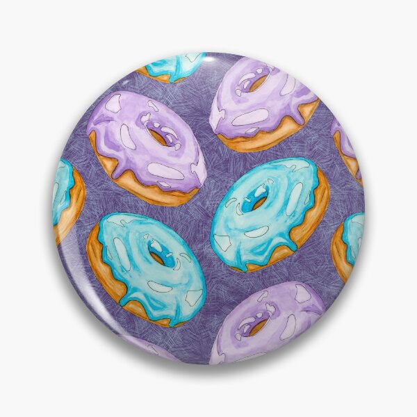 Item preview, Watercolor Donuts Chevron Pattern Purple and Blue Aqua  designed and sold by Sockstomistic.