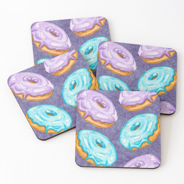 Item preview, Watercolor Donuts Chevron Pattern Purple and Blue Aqua  designed and sold by Sockstomistic.