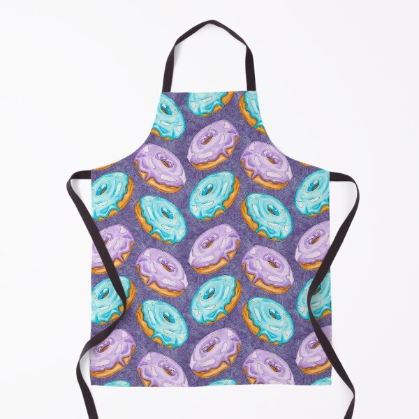Item preview, Watercolor Donuts Chevron Pattern Purple and Blue Aqua designed and sold by Sockstomistic.