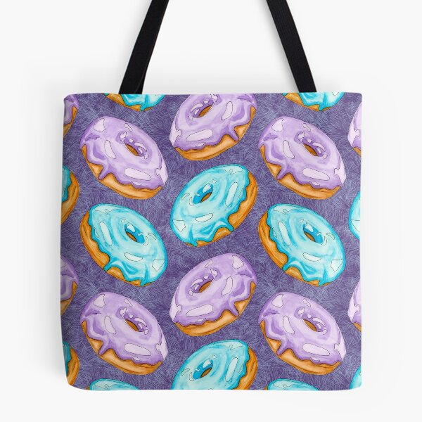Item preview, Watercolor Donuts Chevron Pattern Purple and Blue Aqua  designed and sold by Sockstomistic.