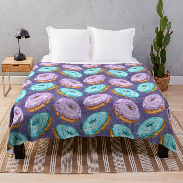 Item preview, Watercolor Donuts Chevron Pattern Purple and Blue Aqua  designed and sold by Sockstomistic.