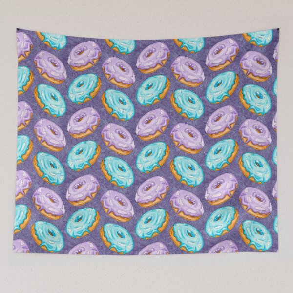 Item preview, Watercolor Donuts Chevron Pattern Purple and Blue Aqua  designed and sold by Sockstomistic.