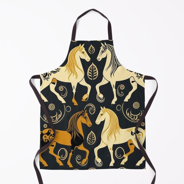 Item preview, Gold and black maned horse pattern designed and sold by liana campbell.