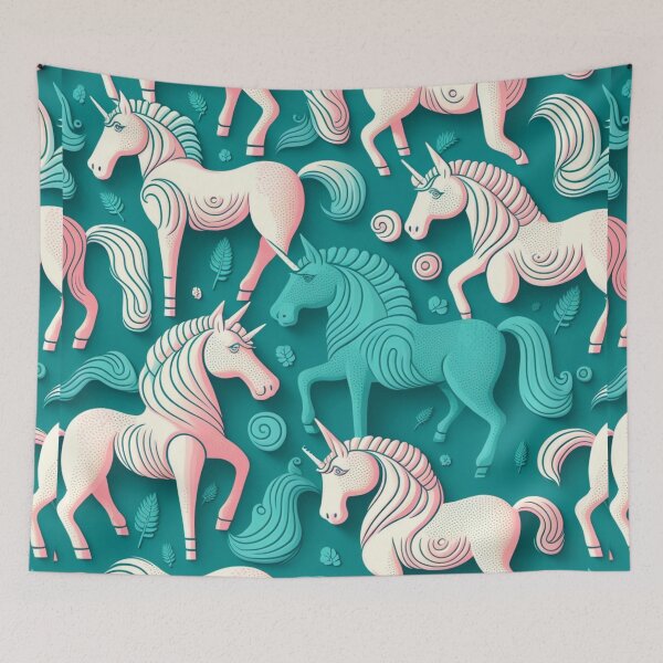 Item preview, Pink and Blue Unicorn pattern designed and sold by liana campbell.