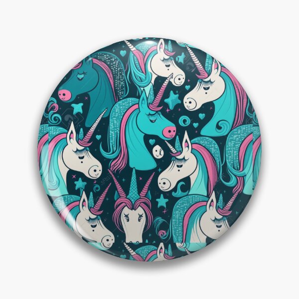 Item preview, Cartoon style Pink and Blue Unicorn pattern designed and sold by liana campbell.